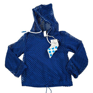 Tia Cibani Kids 5/6 Year Old Blue Two-In-One Cut Out Bolero Hoodie Pullover New